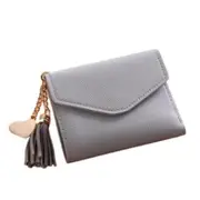 2 Pcs Women's Wallet Cute Student Tassel Pendant Short Wallet Trend Small Fashion PU Wallet Coin Purse Ladies Card Bag For Women