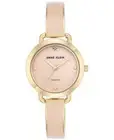 ANNE KLEIN GOLD TONE,DIAMOND ACCENT,MOP,BLUSH ENAMEL BANGLE WATCH AK/2438LPGB