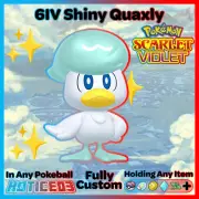 QUAXLY SHINY/Normal 6IV Pokemon SCARLET and VIOLET Paldea Starter 31 IVs lv1