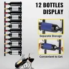 VEVOR 9/12/24 Bottle Steel Wall Mounted Wine Rack Creative Wine Black Home Verti