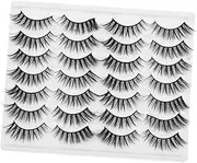 HONITANO 14 Set Natural-looking Fake Lashes Fluffy Eyelash Strips Kit for Women Cluster Lashes for Daily Party