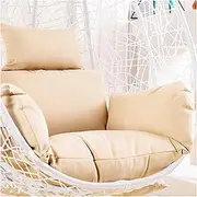 Cushion Egg Swing Cushion, Fluffy Outdoor Hanging Chair Cushion, Waterproof Replacement Cover for Hanging Chair Cushion, Hanging Chair Cushion with Headrest and Armrests, Beige
