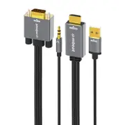 mbeat MB-XCB-HDVGAUX18 Tough Link 1.8m HDMI to VGA Cable with USB Power & 3.5mm Audio