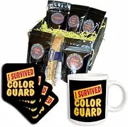 3dRose cgb_117847_1 I Survived Color Guard Survial Pride and Humor Design-Coffee Gift Basket, Multicolor
