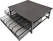 Iron Double Layer Coffee Pod Storage Drawer For 72 Capsules Storage Box Space Saving Organizer For Cafe Shop Office Home Kitchen(Black)