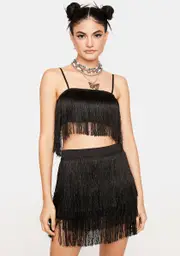 Night Lose It All Fringe Skirt Set