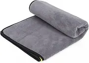Hohopeti Water Absorbent Towel Fleece Blankets Towel for Dogs Quick Dry Towel Dog Towels for Drying Dogs Dog Cat Brush for Shedding and Grooming Dog Coat Puppy Towel Dark Grey