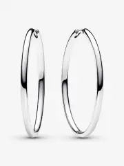 *New Authentic* Pandora Moments 40 mm Charm Hoop Earrings 925 Silver-293336C00
