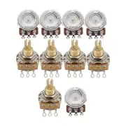 FLEOR 10pcs B500K Guitar Potentiometers Full Size Brass Long Split Shaft Pots