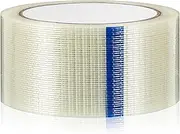 HOLIDYOYO Self-Adhesive Fiberglass Tape Heavy Duty Box Tape Reinforced Packing Tape for Shipping Industrial Construction Tape 1 Roll 2 Inches Wide
