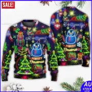 Neon Christmas Ugly Sweater Pullover Jumper Womens Mens Xmas Sweatshirt Tops