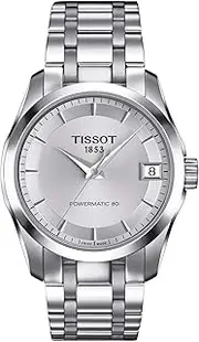 [Tissot] womens Couturier 316L stainless steel case Swiss automatic Watch, Grey, Stainless steel, 18 (T0352071103100), Grey