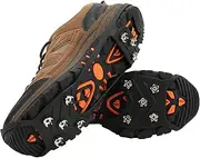 [gernie] Outdoor Snow Walking Nail Crampons, AntiSlips Ice Shoes Spikes Covers with 8-Tooth, for Mountaineering, Hiking and Activities