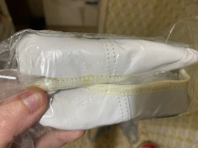 White Leather Full Sole Ballet Shoes #3540 dance RUN SMALL read description!
