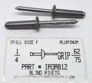 1/4 BLIND RIVET DOMED HD .626-.750 GRIP ALUMINUM RIVET ALUMINUM MANDREL (500)