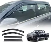 OAD4X4 Weathershields Compatible with KGM SsangYong Musso 2018-Onwards, Weather Shields Window Visors Wind Deflectors Sun Rain Guard 4PCS Set
