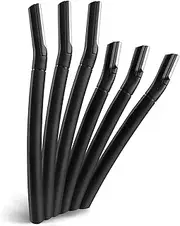 6 PCS Eyebrow Razor Set Face Razor for Women and Men, Multipurpose Dermaplaning Tool, Eyebrow Hair Trimmer, Face Shaver with Protective Cover, 3 Pcs Long Handles and 3 Pcs Short Handles (Black)