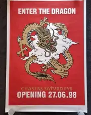Enter The Dragon 'Chasers' 1998 Silk Screen Vintage Poster