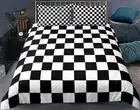 Chequered Duvet Doona Cover Double Queen King Size Bedding Set Quilt Cover