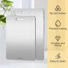 Easy to Clean Cutting Board Stainless Steel with Grip Handle for Kitchen Food