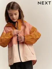 Peach Pink Waterproof Colourblock Cagoule Jacket (3-16yrs) (E25194) | $66 - $88
