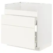 METOD / MAXIMERA base cb f HAVSEN snk/3 frnts/2 drws, white/Vallstena white, 80x60x80 cm