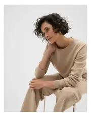 [Seed Heritage] Cashmere Crew Neck Knit in Cookie Marle