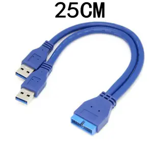 Jinღ USB3.0轉接延長線 20P公對母20P/19Pin轉接usb公母頭USB2.0擋板線❀ QXXH