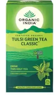 Organic India Tulsi Green Tea Classic 25 Tea Bags - Pack of 5 Free Shipping