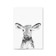 Cute Blushing Baby Cow Nursery Animal Wall Art
