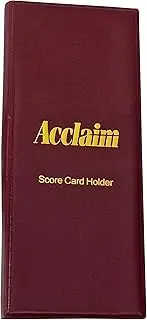 [Acclaim] Rigid Lawn Bowls Bowling Economy Scorecard Holder Plastic Synthetic Finish 22 cm x 10 cm with Spring Clip & Pen Loop (Burgundy)