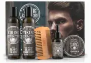 Viking Revolution: Ultimate Beard Care Conditioner Kit (Balm, Oil, Wash, Comb)