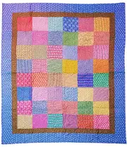 Country Patchwork Multi - Color FINISHED QUILT twin size scrap quilt