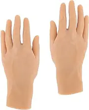 Realistic Silicone Hand Model, 1 Pair Male Mannequin Hands, Reusable Practice Hand, Fake Hand for Festival Props, Jewelry Display, Photography, Painting Practice, Nail Art