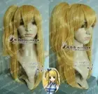 Fairy Tail New Elegant Long Lucy Blonde Wig Clip Ponytails Cosplay Party Wigs