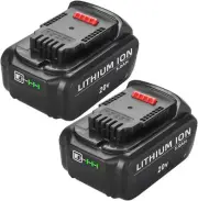 ZCWYLHA 2-Packs for DEWALT 18V 5.0Ah XR DCB184 DCB184-XE DCB182 LI-Ion Batter...