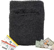 [Generic] Women’s Zippered Wrist Wallets, Basketball Wristband Pouches, 3.15x3.94in Secure Key Card Pocket, Lightweight Breathable Fabric, Adjustable Elastic Band for Running, Gym, College