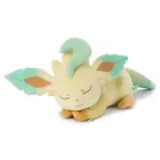 Pokemon Plush Sleeping Leafeon Small Stuffed Toy SuyaSuya Friend TAKARA TOMY