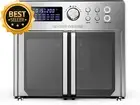 25L Air Fryer Oven French Door 22 Presets Air Circulation Stainless Steel Silver
