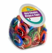 Lucky Line 41027 Wrist Coil Key Ring Asst 50 Per Jar