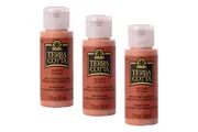 3x Plaid FolkArt Terra Cotta 59ml Acrylic Art Paint Clay Pot Textured Finish