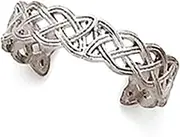 [JewelryWeb] 14k White Gold Irish Claddagh Celtic Trinity Knot Adjustable toe ring-toe ring for Women