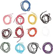 SEWACC DIY Jewelry Making 20 Pcs Flat Leather Cords 1m Plush Jewelry Supplies Cowhide Rope for Bracelets