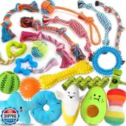 Zeaxuie 25 Pack Luxury Dog Chew Toys for Puppy, Dog Toys with Ropes, Treat Ba