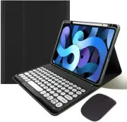 iPad 9th 8th 7th Generation Keyboard Case with Bluetooth Mouse Round Key Cute