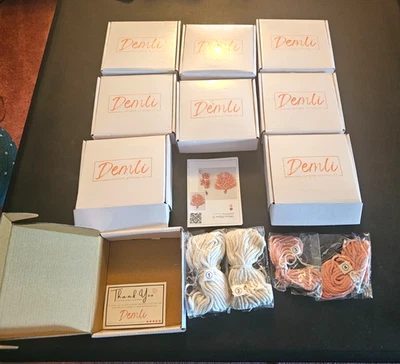 MACRAME Lot of 9 Keychain KIT Kits New Make for 36 Gifts Sales Cords & Findings