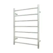 Radiant RTR01 Round Bar Heated Towel Rail - 600 x 800mm - Mirror Polished Stainless Steel - Bottom Left/Top Right Wiring
