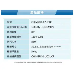 3M 淨呼吸 空氣清淨機 (CHIMSPD-02UCLC)