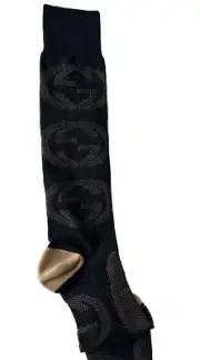 NWT Gucci GG Black/Beige Socks Size M (24-26 cm) Made in Italy 675854