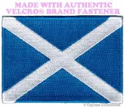 SCOTLAND FLAG PATCH SCOTTISH EMBROIDERED new SALTIRE w/ VELCRO® Brand Fastener
